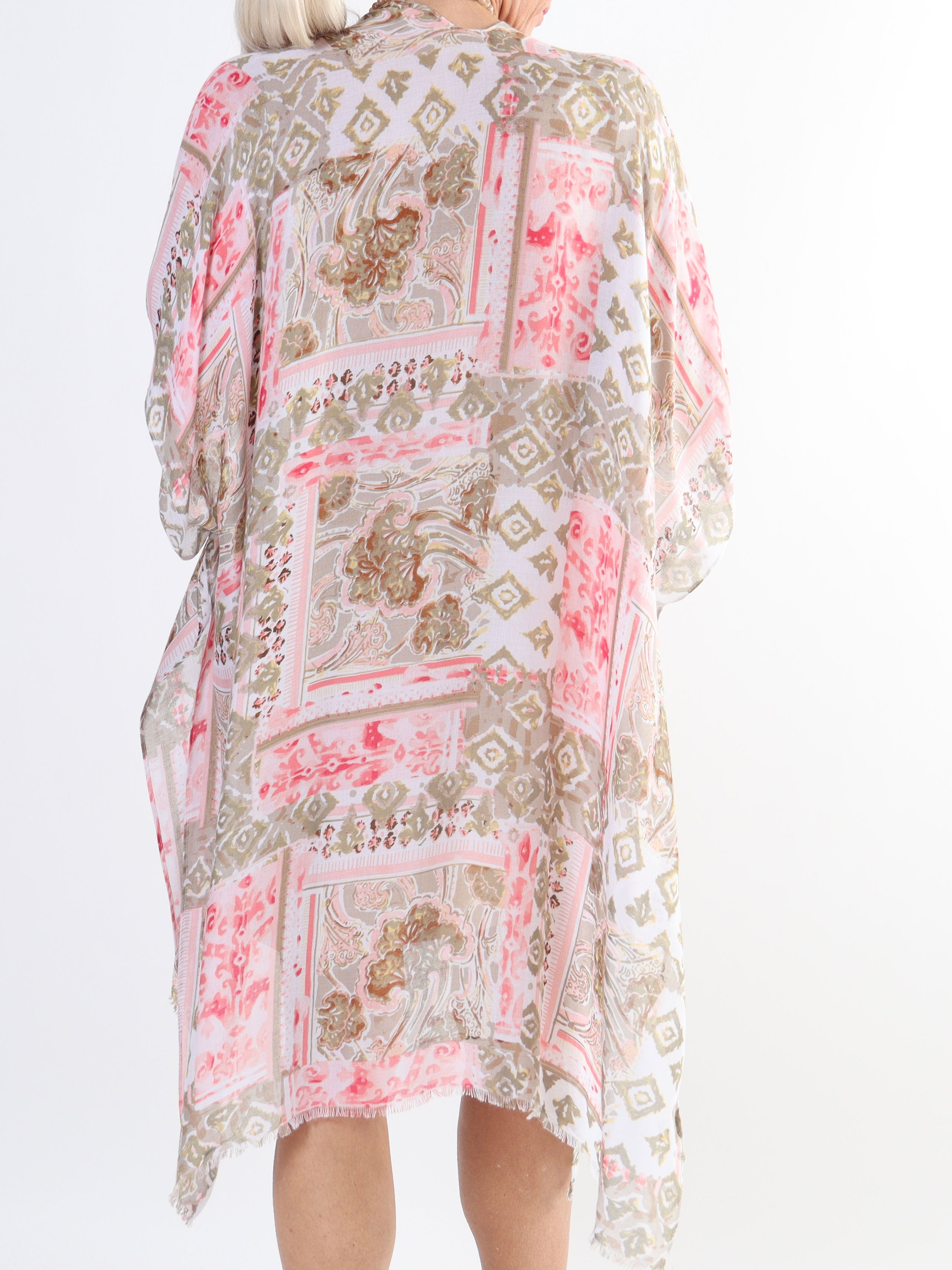 Alexandrine - Let og luftig plus size kimono i bomuld